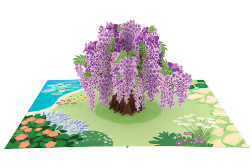 Flowers tree pop up card - &, pop-up